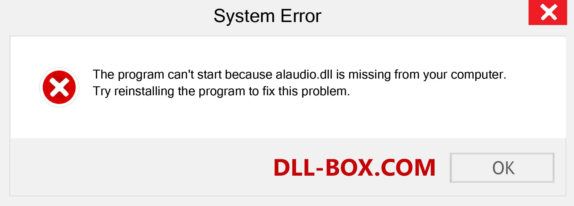  alaudio.dll file is missing?. Download for Windows 7, 8, 10 - Fix  alaudio dll Missing Error on Windows, photos, images